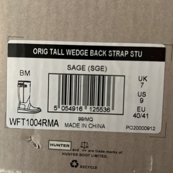 HUNTER tall Wedge Backstrap Boot in Sage - Picture 6 of 10